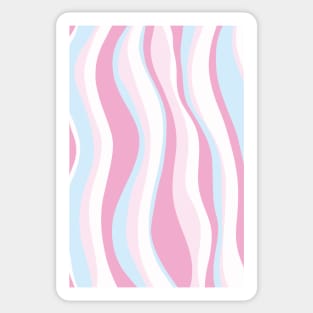 Retro Wavy Lines Abstract Pattern in Pink and Light Blue Sticker